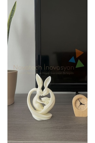 Romantik Tavşan Figürü Ev Dekorasyon Tavşan Figürü Romantik Dekor Minimal Tasarım Modern Biblo