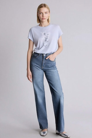 Defacto Baskılı Mavi Kadın T-shirt H2453ax/be216