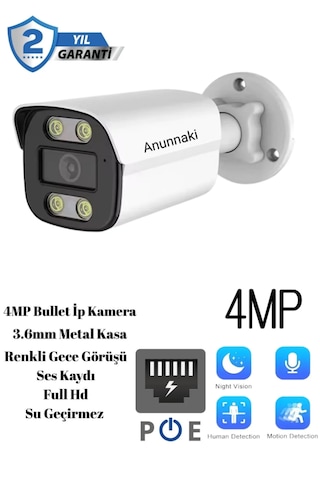 Alfas Bullet İp 4mp Kamera Su Geçirmez Gece Görüşlü