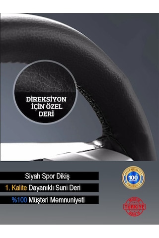 Citroen Xsara Deri Direksiyon Kılıfı, Dikmeli Siyah Spor Dikiş-1704 Çok Renkli