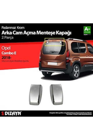 Opel Combo Krom Arka Cam Açma Menteşe Kapağı 2 Prç 2019 Üzeri (521426139)
