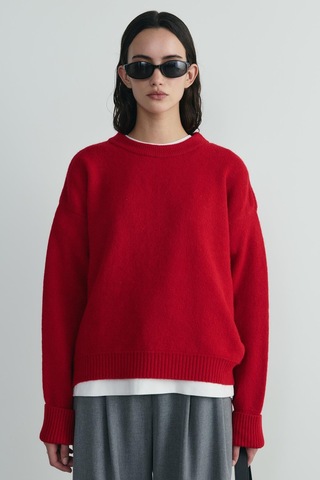 Suud Collection Kırmızı Bella Oversize Kazak