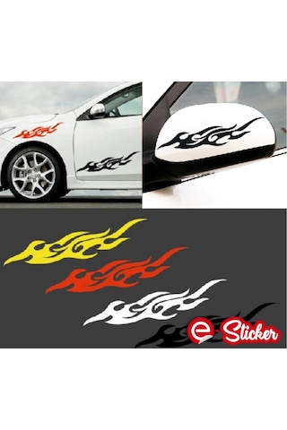 2 Adet Alev Oto Sticker