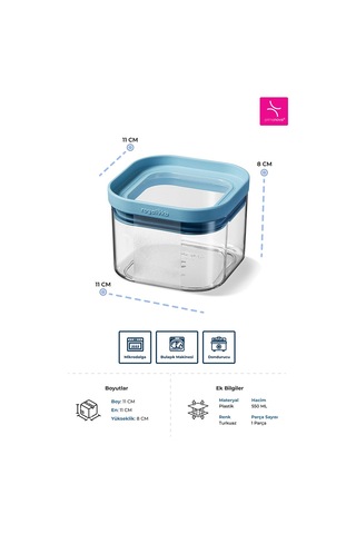 Royal Seoul Kuru Gıda Saklama Kabı Pp 550 Ml Gıda İle Temasa Uygundur Çok Renkli
