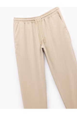 Koton Viskon Cep Detaylı Rayon Tapered Beli Bağcıklı Eşofman Pantolon Bej 5sam40010hw Ekru