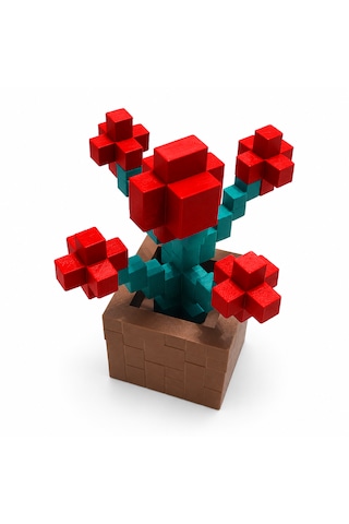 Piksel Orkide Biblo - 3d Baskı, Minecraft Esintili Kırmızı