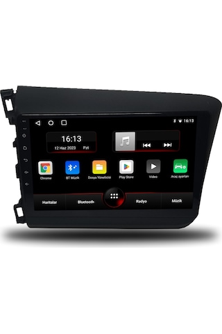 Avaydel Honda Civic FB7 Android Carplay Multimedya 2012-2015 8GB RAM + 128GB Hafıza + 4 Çekirdek