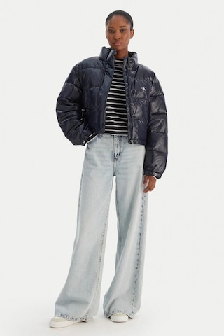 Calvin Klein Parlak Kısa Şişme Kadın Mavi Ceket Lv047d504g-vek Mavi