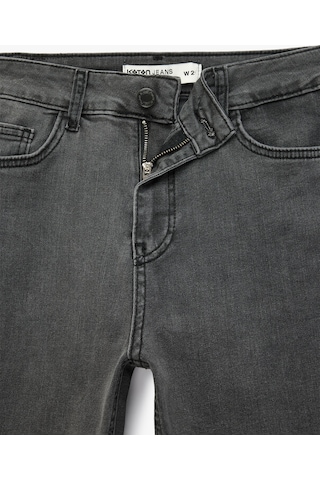 Koton Pamuklu Normal Bel Dar Paça Cepli Skinny Push Up Denim Pantolon - Skinny Push Up Fit Jean Gri 7wal40110md