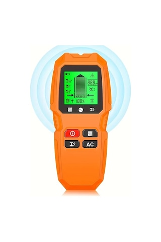 Xuweiwei Hw-qb6 Turuncu 5li Duvar Tarayici Civi Bulucu Metal Ac Tel Dedektoru Lcd Ekranli Ahsap Metal Canli Tel Tespiti Kompakt Tasarim