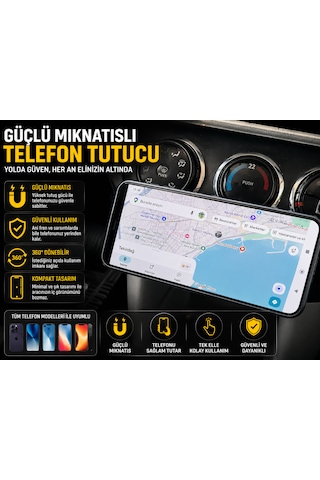 Güçlü Mıknatıslı Telefon Tutucu Araç İçi Manyetik Telefon Standı -