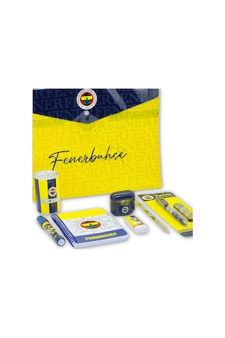 Fenerbahçe Lisanslı 8 Parça Kırtasiye Seti Fenerbahçeli Kalem, Fb Taraftar Okul Ve Öğrenci Seti - Bgafbset001