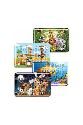 Ahşap Sevimli Hayvanlar Puzzle Seti, Eğitici Ve Eğlenceli
