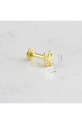 Glorria Altın Love Tragus Piercing Altın
