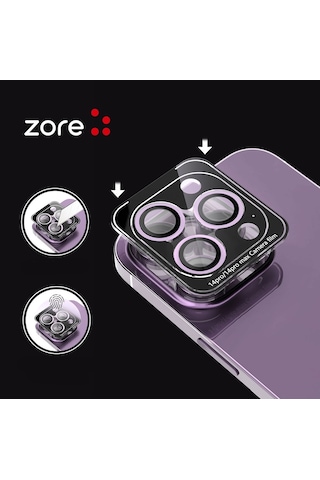 Apple Uyumlu iPhone 15 Pro Kamera Koruyucu Safir Cam Metal A Kalite İnce Slim Cl12