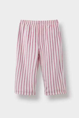 Defacto Kız Bebek Pijama Takımı Tavşan Baskılı Uzun Kollu Velur Üst Çizgili Uzun Alt F5562a525wnbr277 Bordo-br277