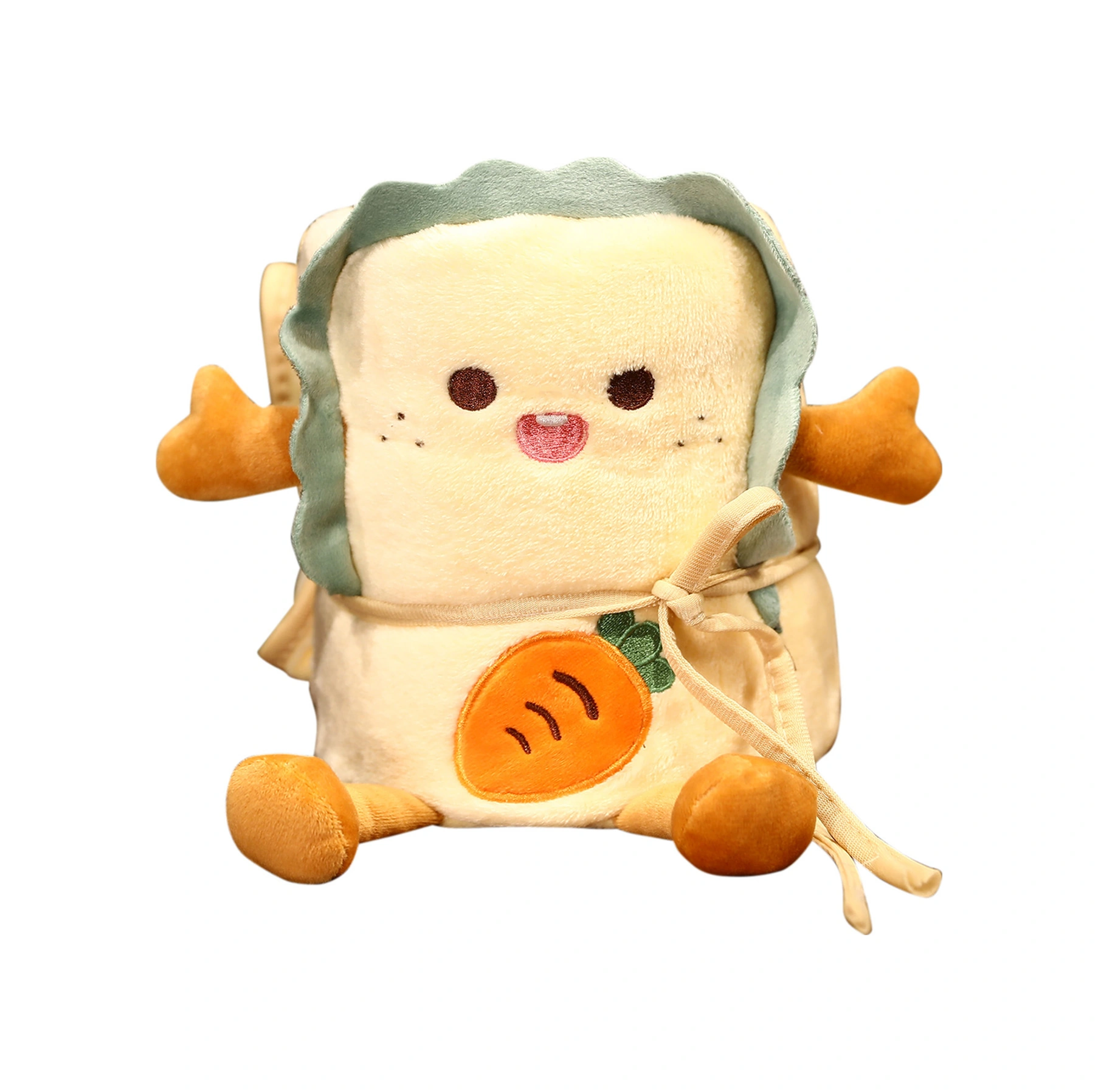 Qingmipy Turuncu Havuç Desenli Yumuşak Fleece Koltuk Battaniyesi - İçinde İplerle Katlanabilir, Ofis/ev/araçta Kullanıma Uygun, 115x170cm Turuncu