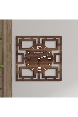 Bk Gift Kişiye Özel İsimli Dekoratif 45cm Ahşap Duvar Saati-3 , Ev Hediyesi , Arkadaşa Hediye , Sevgiliye Hediye Bitmeyen137051 Bk Gift Çok Renkli