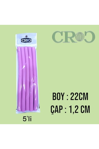 Croc 1241 Sosis Bigudi 5li Pembe Boy:22cm Çap:1.2cm Pembe