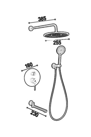 Fj-4155 Mat Siyah Ankastre Duş Takımi Fj-4155