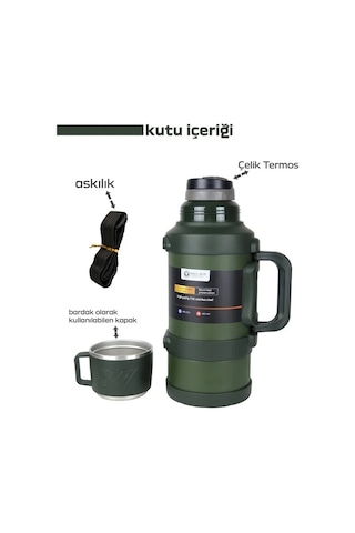 Safe Paslanmaz Çelik 3.2 Litre Termos 48 Saat Sıcak Soğuk Tutma Çok Renkli