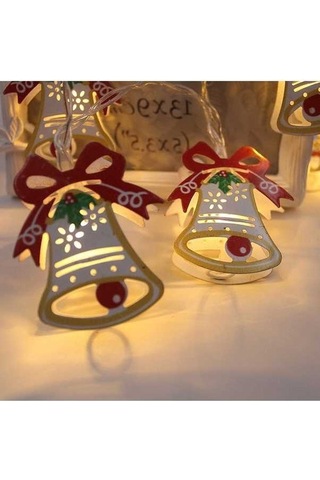 Besthome1 1.5m Boyalı Noel Zili Led Dizi, 10 Led, Aa Pil, Sıcak Beyaz, Noel, Parti, Yatak Odası İçin Dekoratif Lamba Diğer