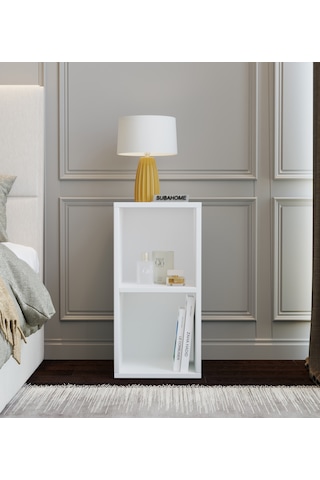 30 Cm Mdf Modern Beyaz Komodin Çok Amaçlı Yan Sehpa