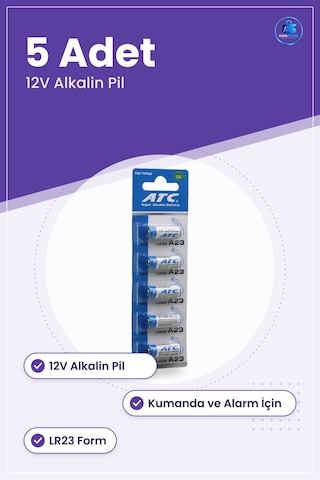 A23 Lr23 Kumanda Pili 12v 5li Alkalin Uzaktan Garaj Alarm Anahtar
