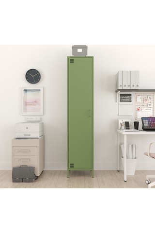 Pera Metal Elbise Dolabı, Soyunma Dolabı, Tek Kapılı, 41,50 X 40 X 189,50 Cm Ral 6011 Yeşil