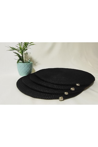 Kordon İpten Siyah Oval 4lü Supla Takımı Siyah