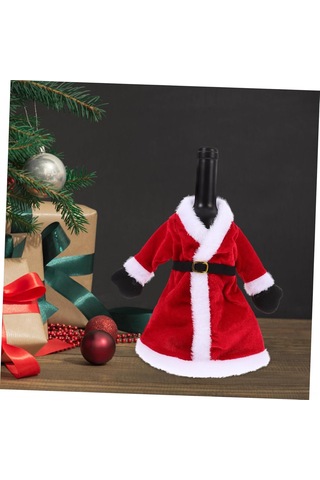 Amosfun 2 Adet Şarap Şişesi Elbise Etek Kapağı Noel Şarap Şişesi Kıyafeti Noel Şarap Şişesi Tutucu Noel Şarap Şişesi Üstü Şarap Kapağı
