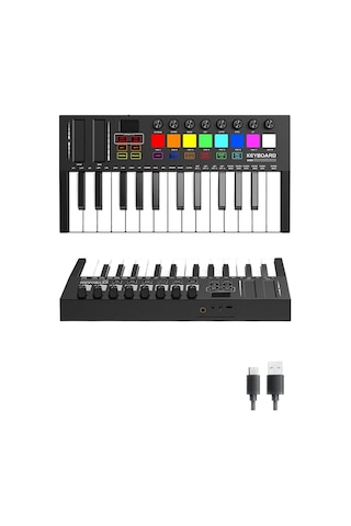 Midex Md-255 Yeni Nesil Midi Klavye 25 Tuşlu 8 Hassasiyetli Lounch Pad 8 Ton Potansı