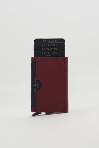 La'graccio Paris Sace Unisex Hakiki Deri Mekanizmalı Kartlık Mat Bordo