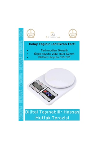 Terazi 10kg Kapasite Dijital Lcd Ekranlı Sayma Fonksiyonlu Dara Modlu Hassas Mutfak Terazisi Çok Renkli