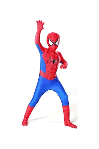 3-12 Yaş Çocuklar Örümcek Adam Cosplay Kostüm Partisi Tulum