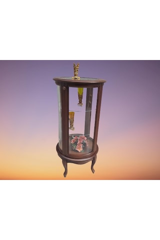 Bengimobilya Gümüşlük Yuvarlak Model 120 Cm Parlak Ceviz Kayın Lükens Aslan Ay (482399574)