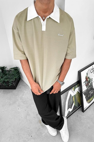 Su Yeşili Bound Polo Yaka Outplenty Premium Oversize Tişört Su Yeşili