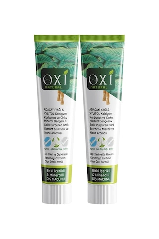 Oxi Natural Bitki İçerikli Mineralli Diş Macunu 75 Ml. 2'li Paket Temel Bakım