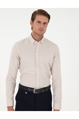 Pierre Cardin Erkek Bej Gömlek Desenli 50292457-vr011 Bej