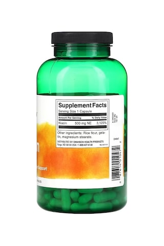 Swanson, Niacin, 500 Mg, 250 Capsules