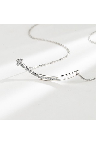 Tancise Kadın Kolye Kolye Klasik 925 Ayar Gümüş Zirkon Moda Hediye Gümüş