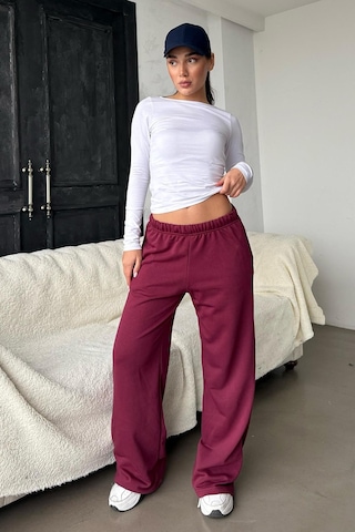 Madmext Bordo Bol Paça Kadın Eşofman Altı Mg2279 Bordo