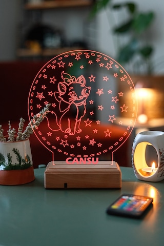 Çocuklara Özel 3D Kedi Ve Yıldızlar Masaüstü (458693959)