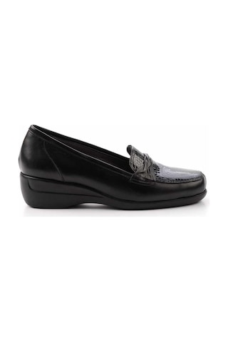 Bambi Siyah Siyah Leather Kadın Dolgu Topuklu Ayakkabı K01531123503 Siyah Siyah