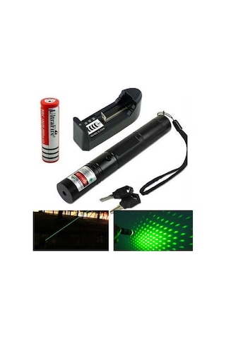 Kalem Lazer Sunum Lazeri Yeşil Lazer Pointer Şarjlı Kilitli Kutul Yeşil