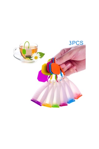 3 Pcs Silikon Çay Poşeti Süzgeçleri Bitkisel Infuser Filtre Difüzör Mutfak Aksesuarları Çok Renkli