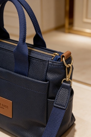 Ents Kadın Lacivert Çok Bölmeli Çapraz Askılı Günlük Omuz Çantası Büyük Boy Tote Çanta
