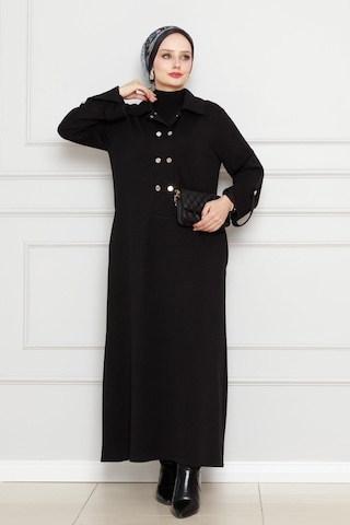 Cırt Cırtlı Oysho Elbise-siyah-4482 Siyah