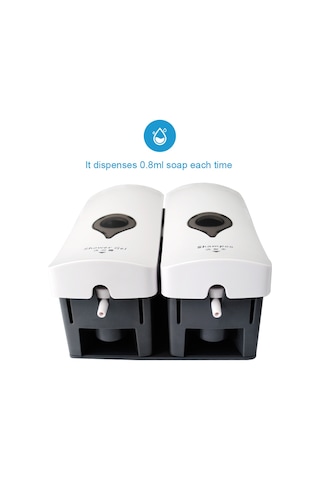 Leezsing Chuangdıan 300ml 2 Delme Yok Duvara Monte Çift Başlıklı Manuel Sabunluk Banyo Duş Jeli Sıvı Şampuan Dağıtıcı Tutucu--beyaz