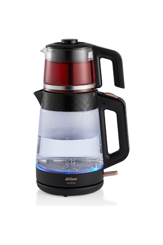 Arzum AR3101 Gusto Cam Çay Makinesi 1900 W 0.9 L Demlik Kapasitesi